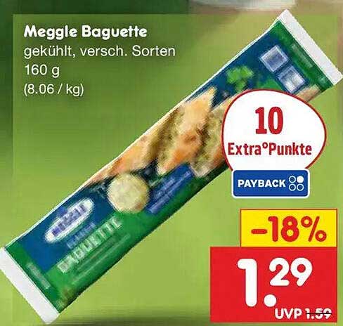 Meggle Baguette gekühlt, versch. Sorten 160 g