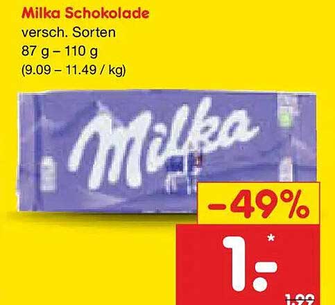 Milka Schokolade versch. Sorten 87 g – 110 g