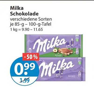 Milka Schokolade verschiedene Sorten je 85-g – 100-g-Tafel