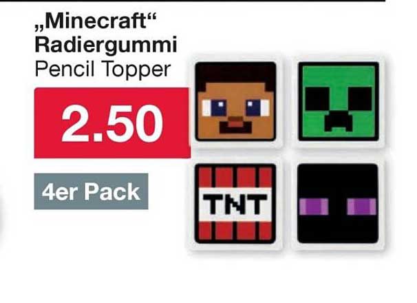 „Minecraft“ Radiergummi Pencil Topper
