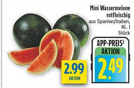Mini Wassermelone rotfleischig aus Spanien/Italien, Kl. I Stück