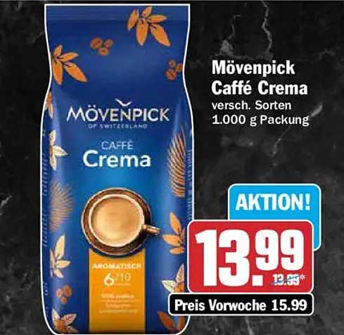 Mövenpick Caffè Crema versch. Sorten 1.000 g Packung