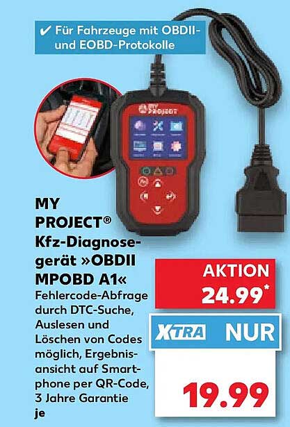 MY PROJECT® Kfz-Diagnosegerät »OBDII MPOBD A1«
