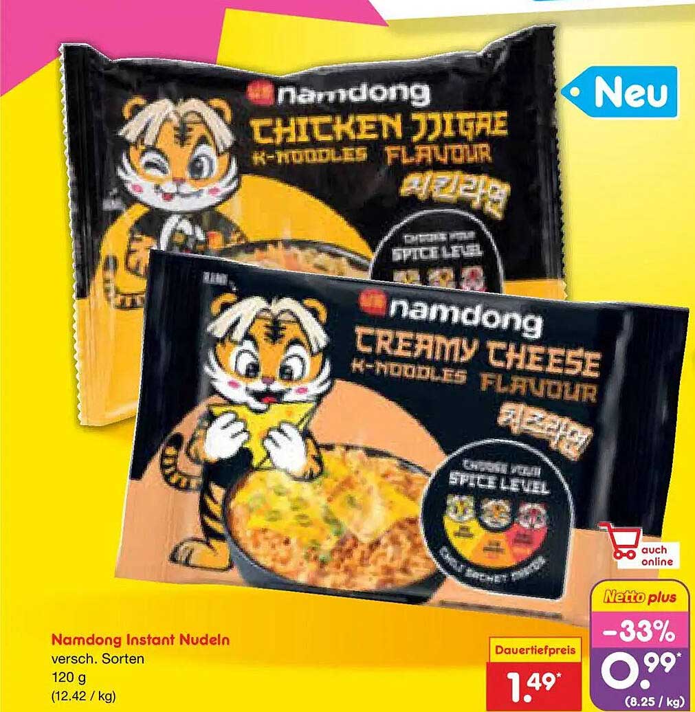 Namdong Instant Nudeln versch. Sorten 120 g
