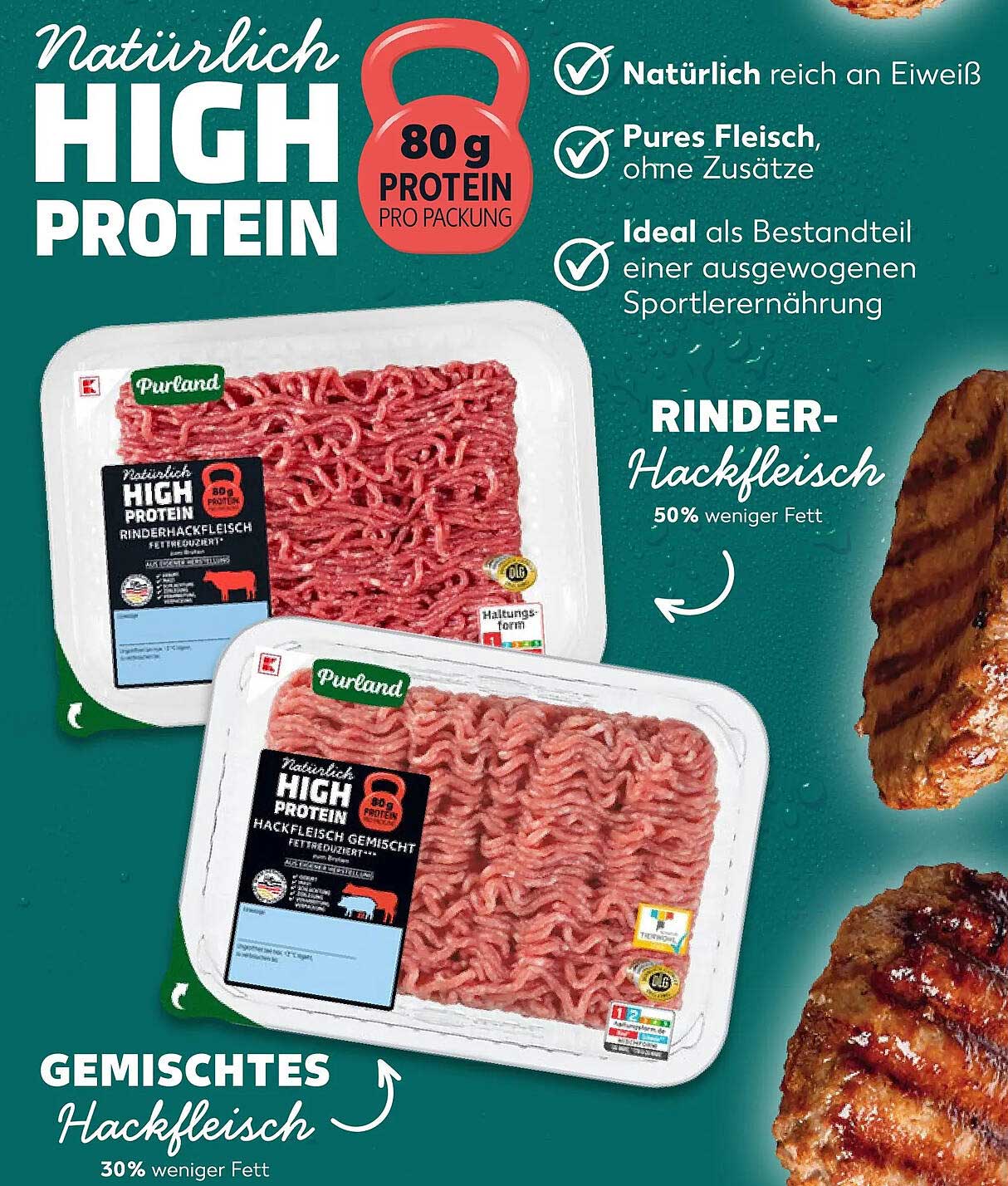 Natürlich HIGH PROTEIN Rinder-Hackfleisch