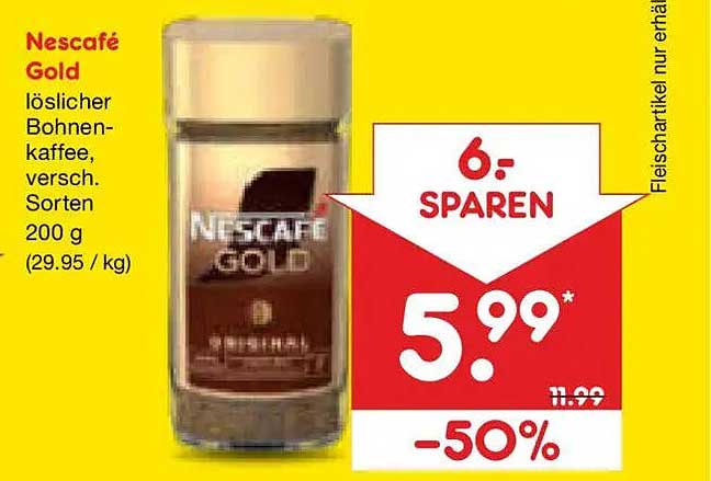 Nescafé Gold löslicher Bohnenkaffee, versch. Sorten 200 g