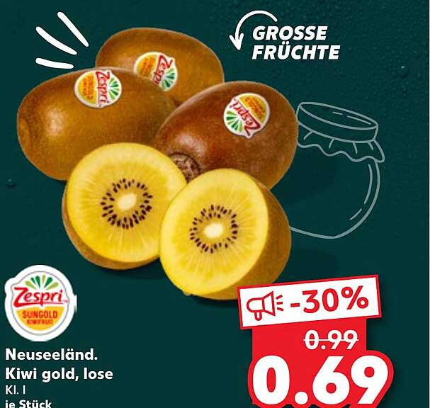 Neuseeländ. Kiwi gold, lose Kl. I je Stück