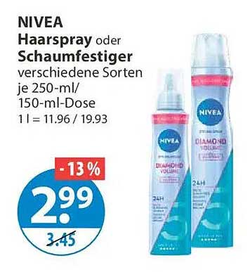 NIVEA Haarspray oder Schaumfestiger verschiedene Sorten je 250-ml/150-ml-Dose