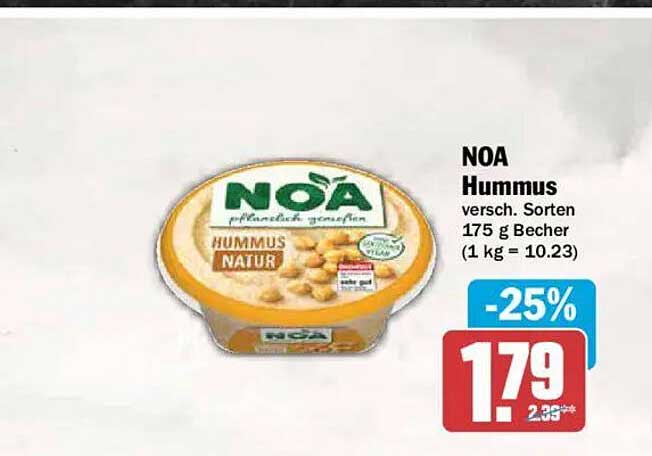 NOA Hummus versch. Sorten 175 g Becher (1 kg = 10.23)