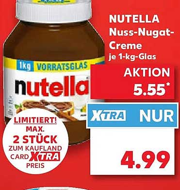 NUTELLA Nuss-Nugat-Creme je 1-kg-Glas