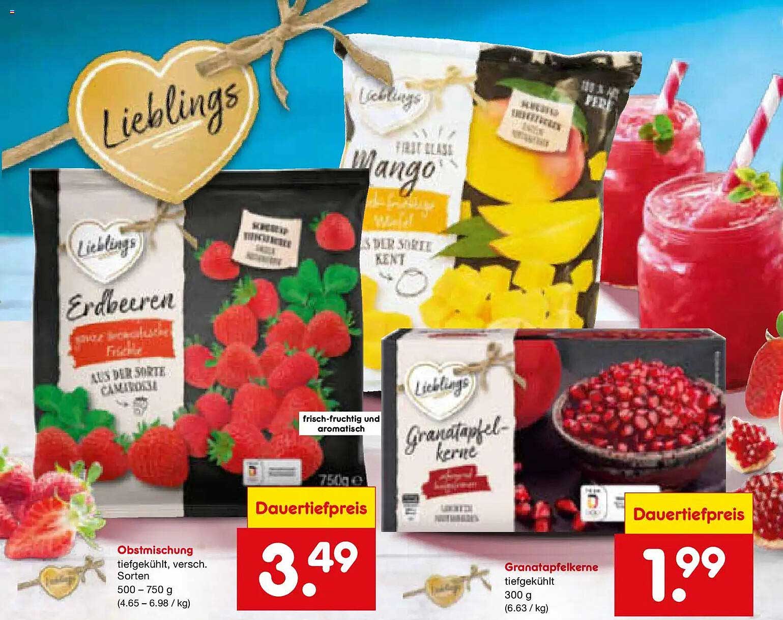 Obstmischung tiefgekühlt, versch. Sorten 500 – 750 g
