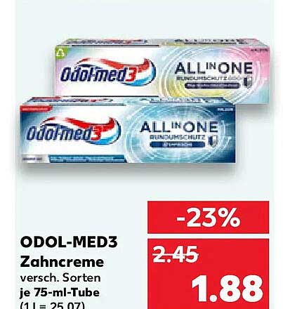 ODOL-MED3 Zahncreme versch. Sorten je 75-ml-Tube (1 l = 25,17)