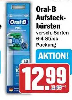 Oral-B Aufsteckbürsten versch. Sorten 6-4 Stück Packung AKTION!