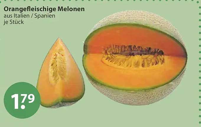 Orangesfleischige Melonen aus Italien / Spanien je Stück