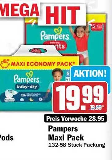 Pampers Maxi Pack 132-58 Stück Packung