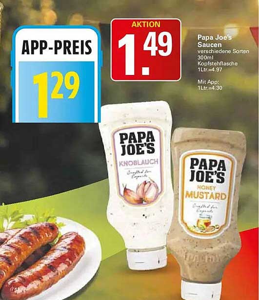 Papa Joe's Saucen verschiedene Sorten 300ml Kopfstehflasche