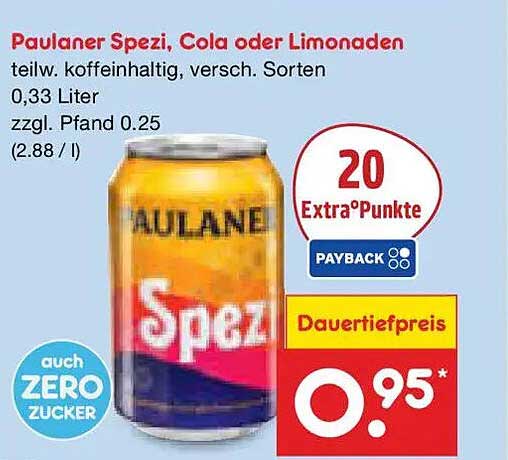 Paulaner Spezi, Cola oder Limonaden