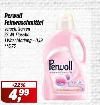 Perwoll Feinwaschmittel versch. Sorten 27 WL Flasche 1 Waschl adung = 0,19 **6,75
