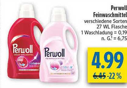 Perwoll Feinwaschmittel verschiedene Sorten 27 WL Flasche