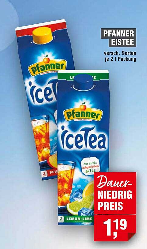 PFANNER EISTEE versch. Sorten je 2 l Packung