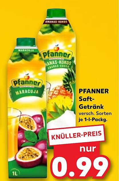 PFANNER Saft-Getränk versch. Sorten je 1 l-Packg.