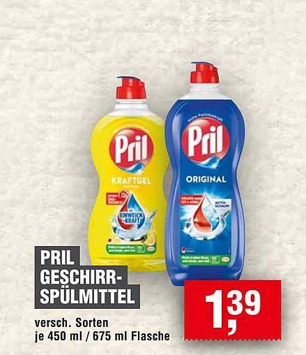 PRIL GESCHIRR-SPÜLMITTEL versch. Sorten je 450 ml / 675 ml Flasche