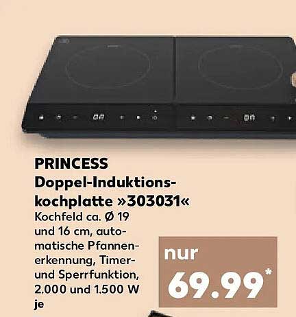 PRINCESS Doppel-Induktions-kochplatte »303031«