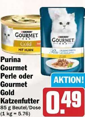 Purina Gourmet Perle oder Gourmet Gold Katzenfutter 85 g Beutel/Dose