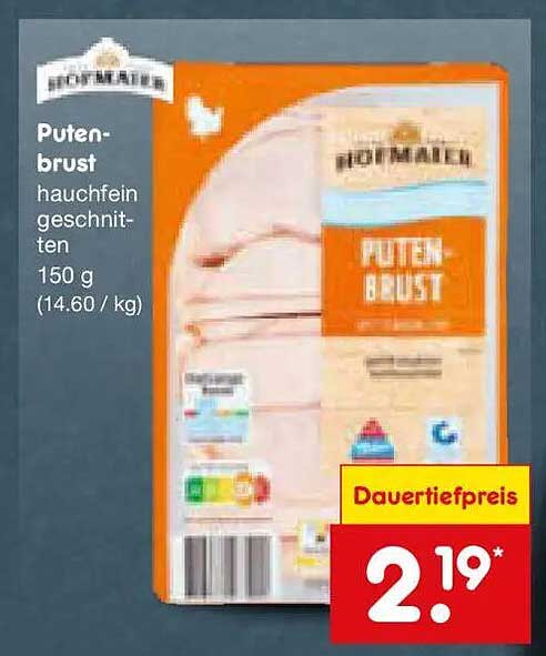 Putenbrust hauchfein geschnitten 150 g (14.60 / kg)
