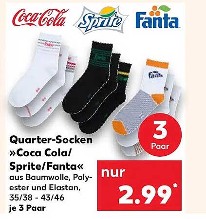 Quarter-Socken »Coca Cola/ Sprite/Fanta«
