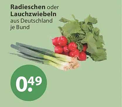 Radieschen oder Lauchzwiebeln aus Deutschland je Bund
