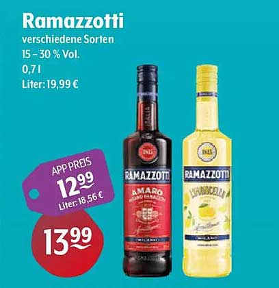Ramazzotti verschiedene Sorten 15 - 30 % Vol. 0,7 l