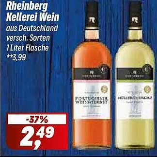 Rheingberg Kellerei Wein aus Deutschland versch. Sorten 1 Liter Flasche