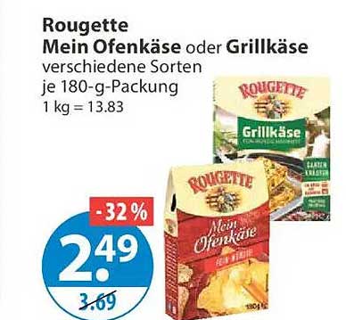 Rougette Mein Ofenkäse oder Grillkäse verschiedene Sorten je 180-g-Packung