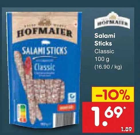Salami Sticks Classic 100 g (16.90 / kg)