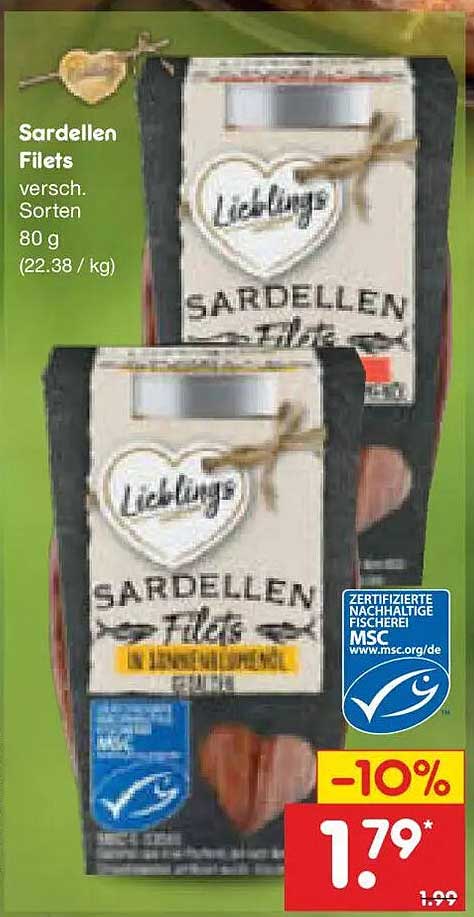 Sardellen Filets verssch. Sorten 80 g