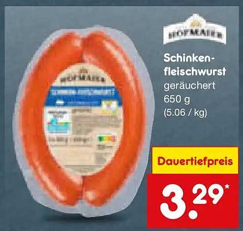 Schinken-fleischwurst geräuchert 650 g (5.06 / kg)