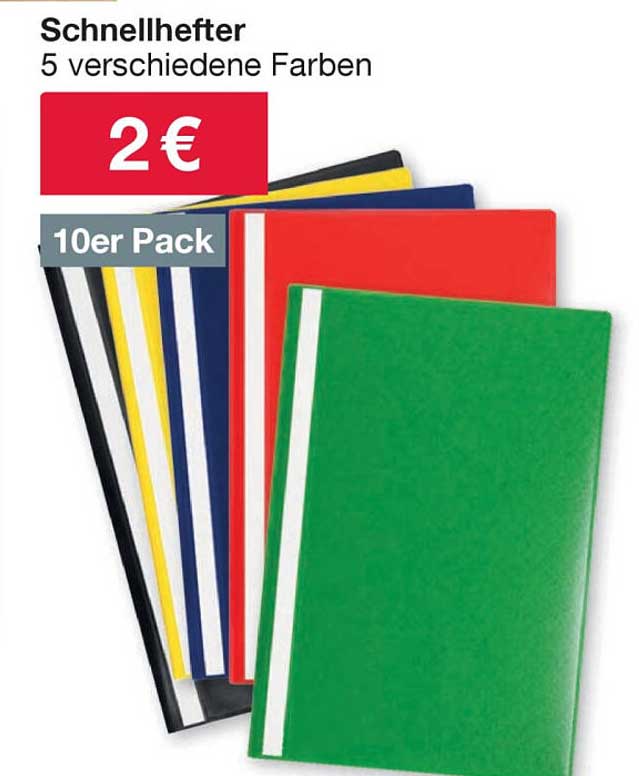 Schnellhefter 5 verschiedene Farben 10er Pack