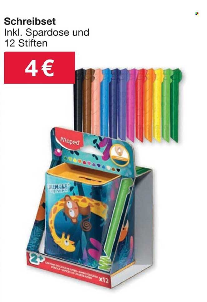 Schreibset Inkl. Spardose und 12 Stiften