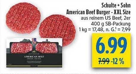 Schulte + Sohn American Beef Burger - XXL Size