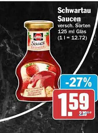 Schwartau Saucen versch. Sorten 125 ml Glas (1 l = 12.72)