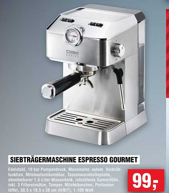 SIEBTRÄGERMASCHINE ESPRESSO GOURMET