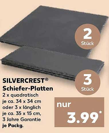 SILVERCREST® Schiefer-Platten