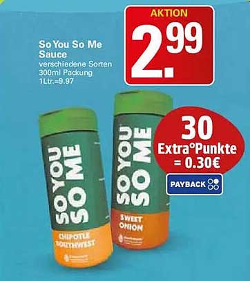 So You So Me Sauce verschiedene Sorten 300ml Packung