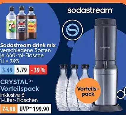 Sodastream drink mix verschiedene Sorten je 440-ml-Flasche 1 l = 7.93