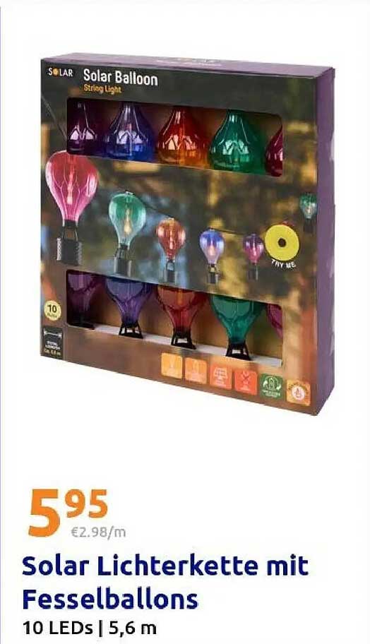 Solar Lichterkette mit Fesselballons