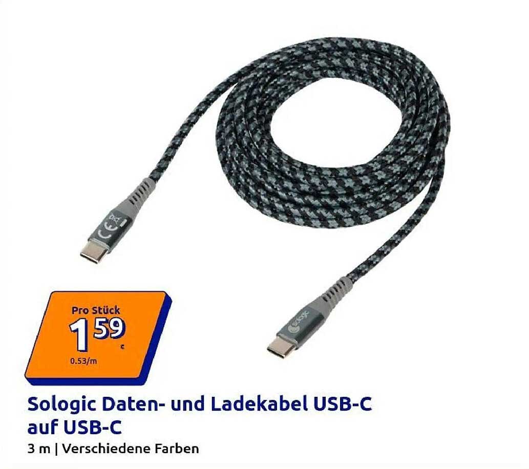 Sologic Daten- und Ladekabel USB-C auf USB-C