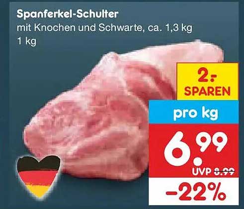 Spanferkel-Schulter mit Knochen und Schwarte, ca. 1,3 kg 1 kg