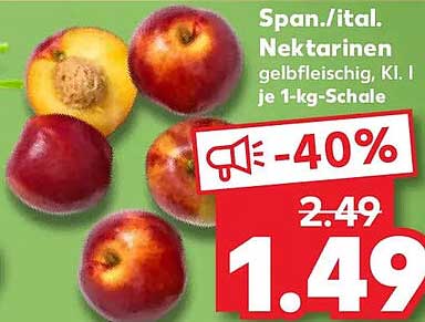 Span./ital. Nektarinen gelbfleischig, Kl. I je 1-kg-Schale