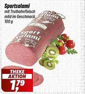 Sportsalami mit Truthahnfleisch mild im Geschmack 100 g